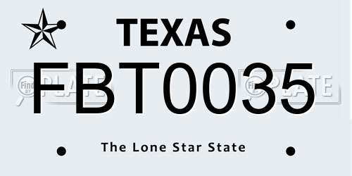 FBT0035 Texas License Plate