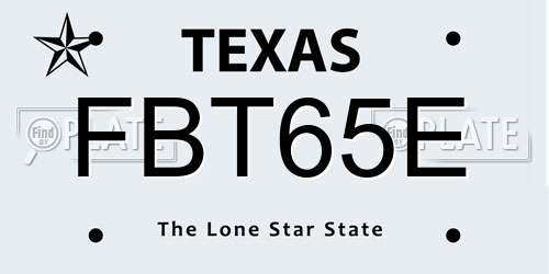 FBT65E Texas License Plate