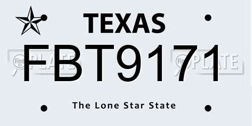FBT9171 Texas License Plate