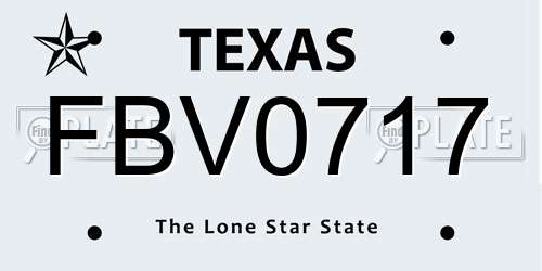 FBV0717 Texas License Plate