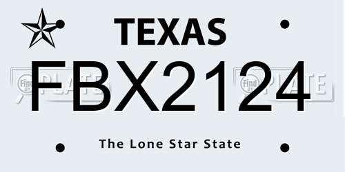 FBX2124 Texas License Plate