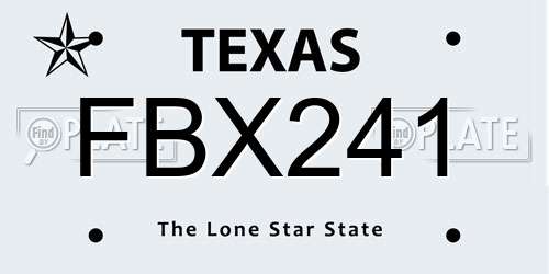 FBX241 Texas License Plate