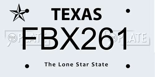 FBX261 Texas License Plate