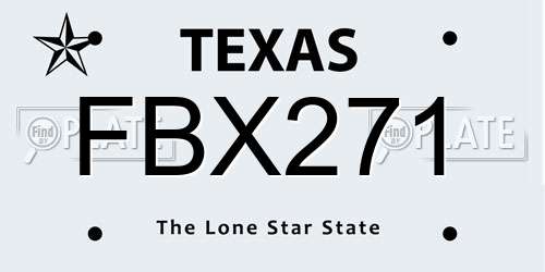 FBX271 Texas License Plate