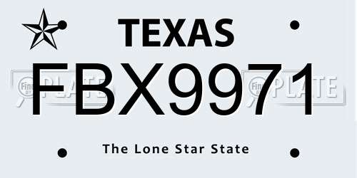 FBX9971 Texas License Plate