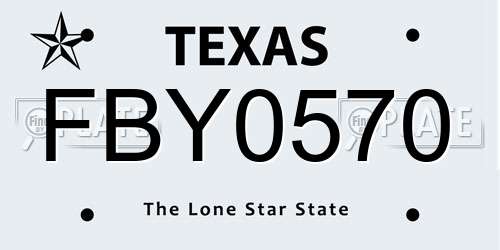 FBY0570 Texas License Plate