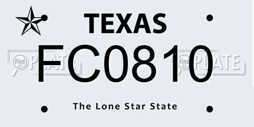 FC0810 Texas License Plate