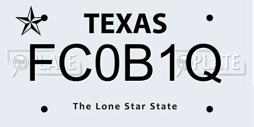 FC0B1Q Texas License Plate