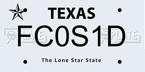FC0S1D Texas License Plate