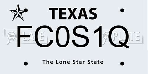 FC0S1Q Texas License Plate