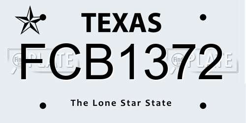 FCB1372 Texas License Plate