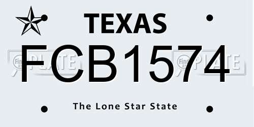 FCB1574 Texas License Plate