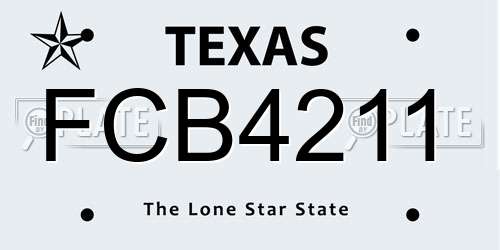 FCB4211 Texas License Plate