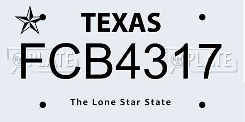 FCB4317 Texas License Plate