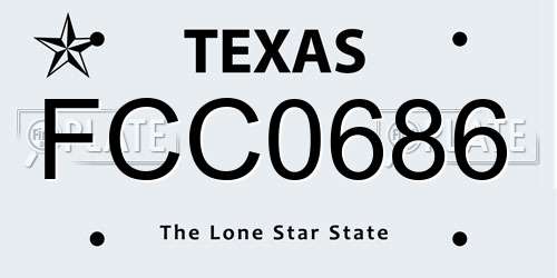 FCC0686 Texas License Plate