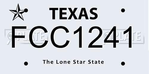 FCC1241 Texas License Plate