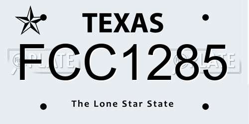 FCC1285 Texas License Plate