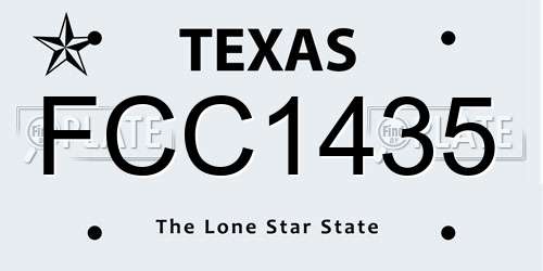 FCC1435 Texas License Plate