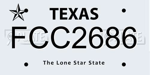 FCC2686 Texas License Plate