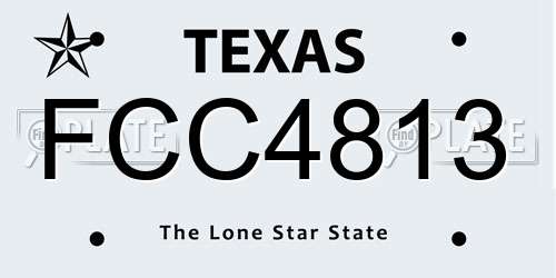 FCC4813 Texas License Plate
