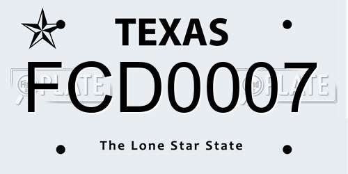 FCD0007 Texas License Plate