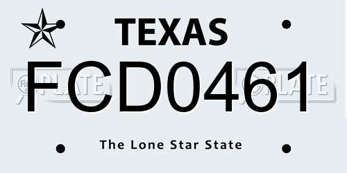 FCD0461 Texas License Plate