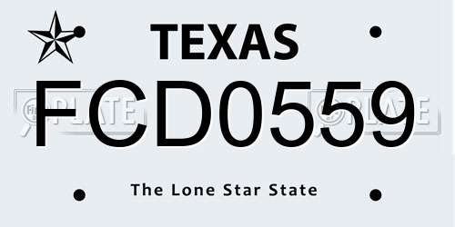 FCD0559 Texas License Plate