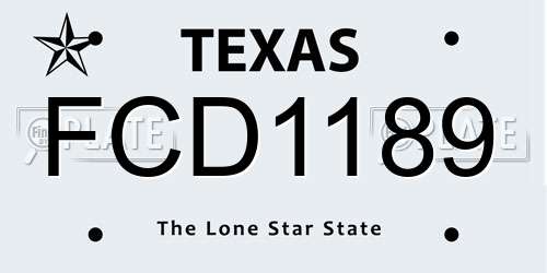 FCD1189 Texas License Plate
