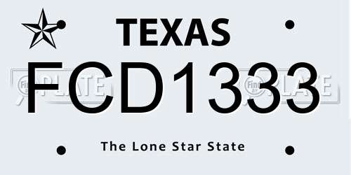 FCD1333 Texas License Plate