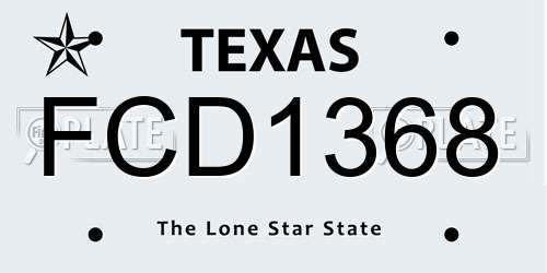 FCD1368 Texas License Plate