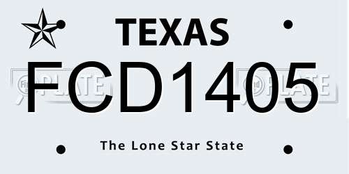 FCD1405 Texas License Plate