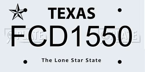 FCD1550 Texas License Plate