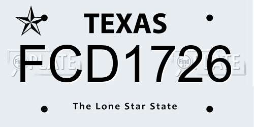 FCD1726 Texas License Plate