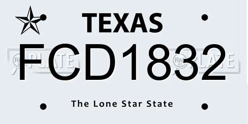 FCD1832 Texas License Plate