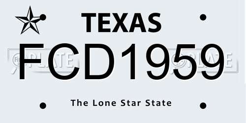 FCD1959 Texas License Plate