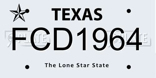 FCD1964 Texas License Plate