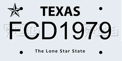 FCD1979 Texas License Plate