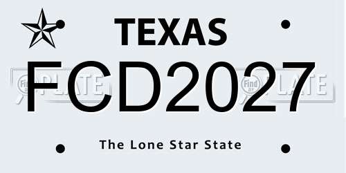 FCD2027 Texas License Plate