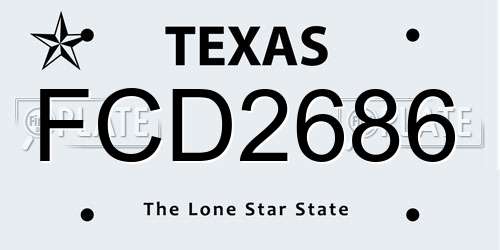 FCD2686 Texas License Plate