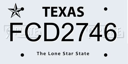 FCD2746 Texas License Plate