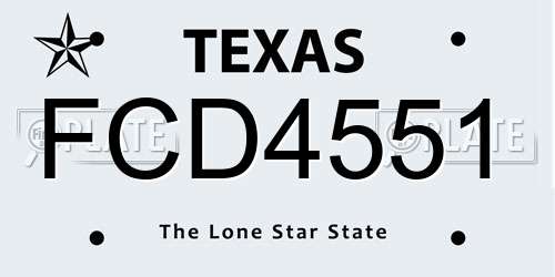 FCD4551 Texas License Plate
