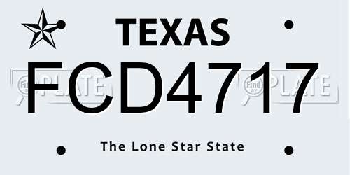 FCD4717 Texas License Plate