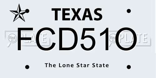 FCD51O Texas License Plate