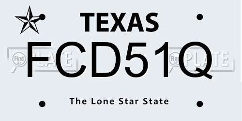 FCD51Q Texas License Plate