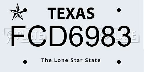 FCD6983 Texas License Plate