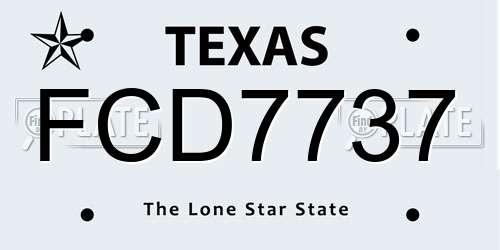 FCD7737 Texas License Plate