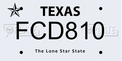 FCD810 Texas License Plate