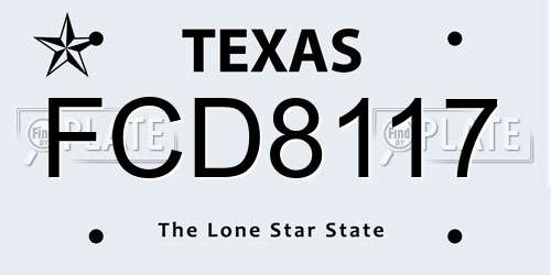 FCD8117 Texas License Plate