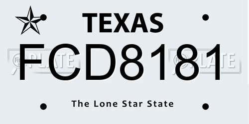 FCD8181 Texas License Plate