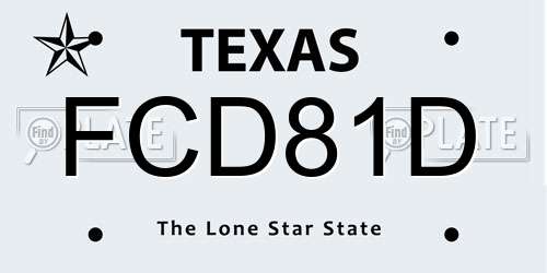 FCD81D Texas License Plate
